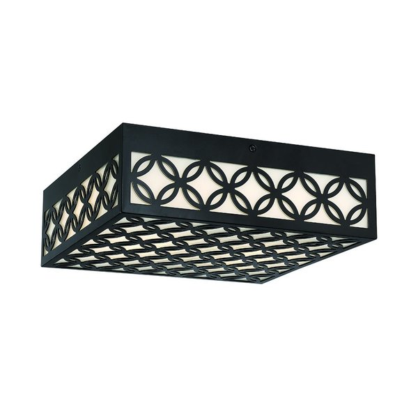 Eurofase Clover Geometric 13" Rectangular LED Outdoor Wall Sconce, Black /White Glass 42696-018